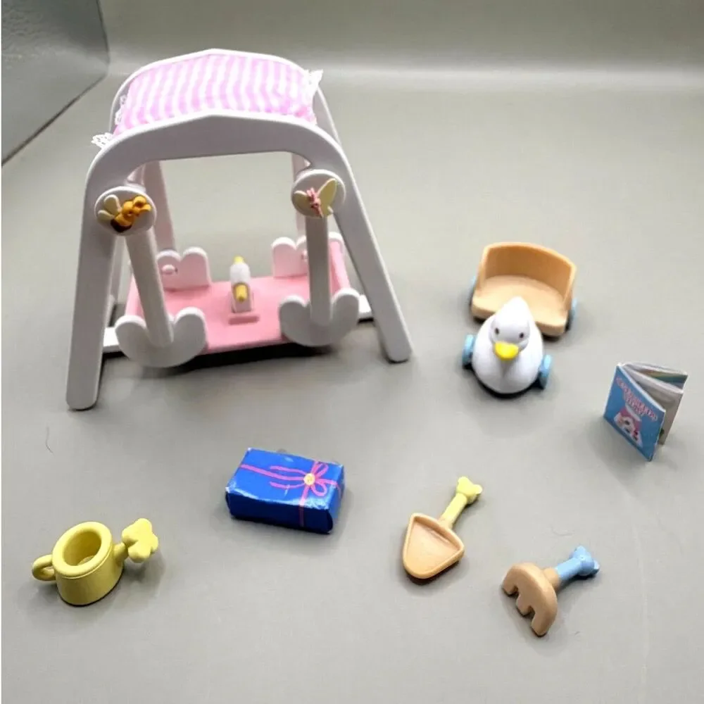 Sylvanian Families Peaches & Freddy Swing Set 5099 Calico Critters Incomplete